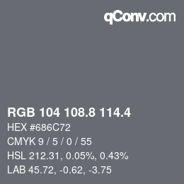 カラーコード: RGB 104 108.8 114.4 | qconv.com