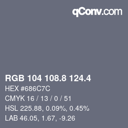 カラーコード: RGB 104 108.8 124.4 | qconv.com