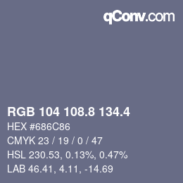 カラーコード: RGB 104 108.8 134.4 | qconv.com