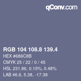 カラーコード: RGB 104 108.8 139.4 | qconv.com