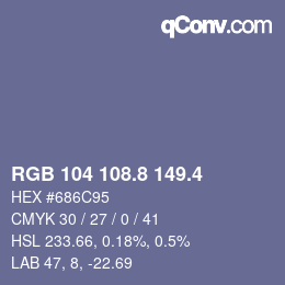 カラーコード: RGB 104 108.8 149.4 | qconv.com