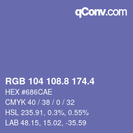 カラーコード: RGB 104 108.8 174.4 | qconv.com