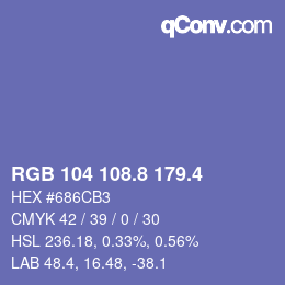カラーコード: RGB 104 108.8 179.4 | qconv.com