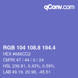 カラーコード: RGB 104 108.8 194.4 | qconv.com