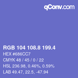 カラーコード: RGB 104 108.8 199.4 | qconv.com