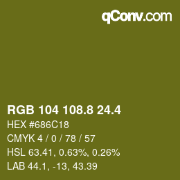 カラーコード: RGB 104 108.8 24.4 | qconv.com