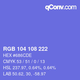 Color code: RGB 104 108 222 | qconv.com