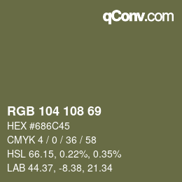 Código de color: RGB 104 108 69 | qconv.com