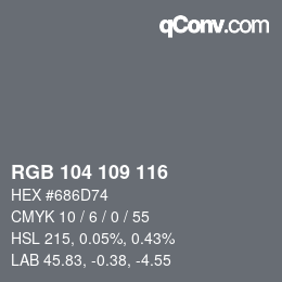 颜色代码: RGB 104 109 116 | qconv.com