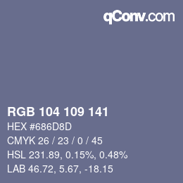 Farbcode: RGB 104 109 141 | qconv.com