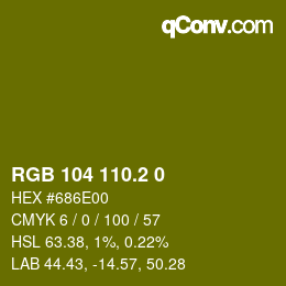 カラーコード: RGB 104 110.2 0 | qconv.com