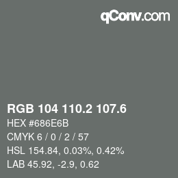カラーコード: RGB 104 110.2 107.6 | qconv.com