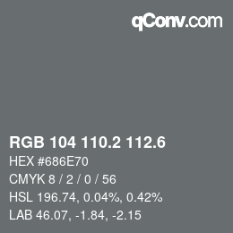 カラーコード: RGB 104 110.2 112.6 | qconv.com