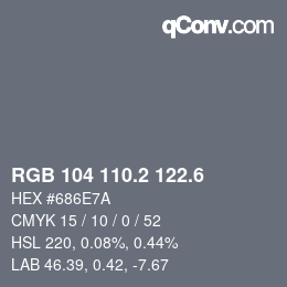 カラーコード: RGB 104 110.2 122.6 | qconv.com