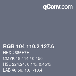 カラーコード: RGB 104 110.2 127.6 | qconv.com