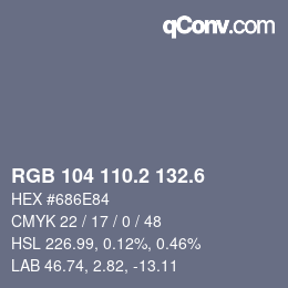 カラーコード: RGB 104 110.2 132.6 | qconv.com