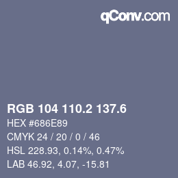 カラーコード: RGB 104 110.2 137.6 | qconv.com
