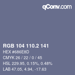 カラーコード: RGB 104 110.2 141 | qconv.com