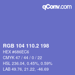 カラーコード: RGB 104 110.2 198 | qconv.com