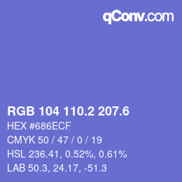 カラーコード: RGB 104 110.2 207.6 | qconv.com