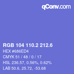 カラーコード: RGB 104 110.2 212.6 | qconv.com