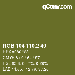 Color code: RGB 104 110.2 40 | qconv.com