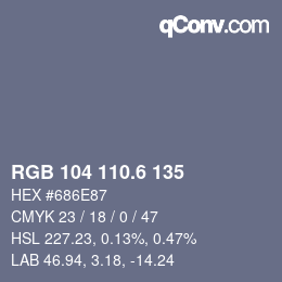 カラーコード: RGB 104 110.6 135 | qconv.com