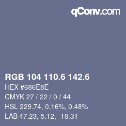 カラーコード: RGB 104 110.6 142.6 | qconv.com