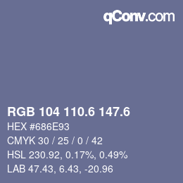 カラーコード: RGB 104 110.6 147.6 | qconv.com