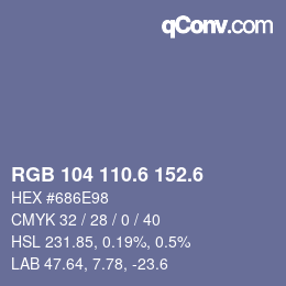 カラーコード: RGB 104 110.6 152.6 | qconv.com
