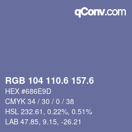 カラーコード: RGB 104 110.6 157.6 | qconv.com