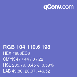 カラーコード: RGB 104 110.6 198 | qconv.com