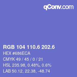カラーコード: RGB 104 110.6 202.6 | qconv.com