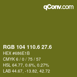 カラーコード: RGB 104 110.6 27.6 | qconv.com