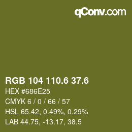 カラーコード: RGB 104 110.6 37.6 | qconv.com