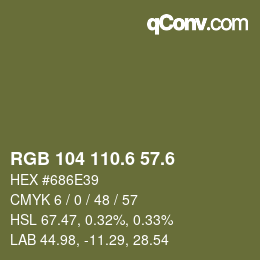 カラーコード: RGB 104 110.6 57.6 | qconv.com
