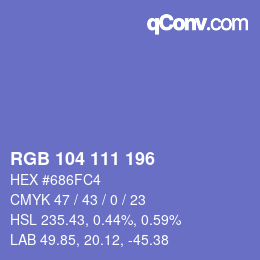 Farbcode: RGB 104 111 196 | qconv.com