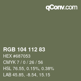 颜色代码: RGB 104 112 83 | qconv.com