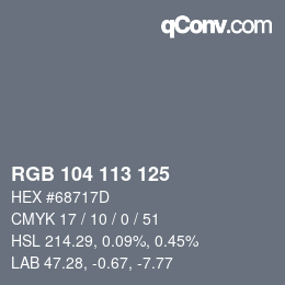 颜色代码: RGB 104 113 125 | qconv.com
