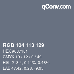 カラーコード: RGB 104 113 129 | qconv.com