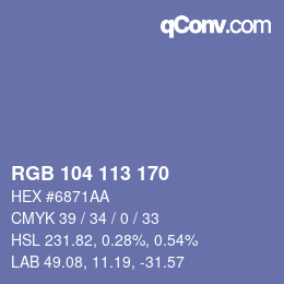 Color code: RGB 104 113 170 | qconv.com