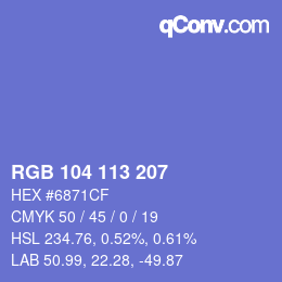 Color code: RGB 104 113 207 | qconv.com