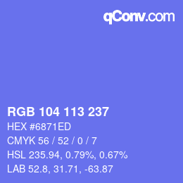 Color code: RGB 104 113 237 | qconv.com