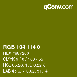 Color code: RGB 104 114 0 | qconv.com