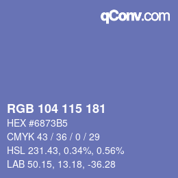 Color code: RGB 104 115 181 | qconv.com