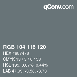 Código de color: RGB 104 116 120 | qconv.com