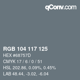 Farbcode: RGB 104 117 125 | qconv.com