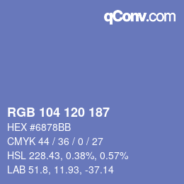Code couleur: RGB 104 120 187 | qconv.com