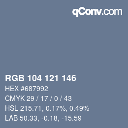 颜色代码: RGB 104 121 146 | qconv.com