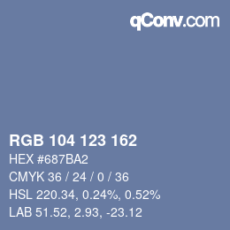 Color code: RGB 104 123 162 | qconv.com